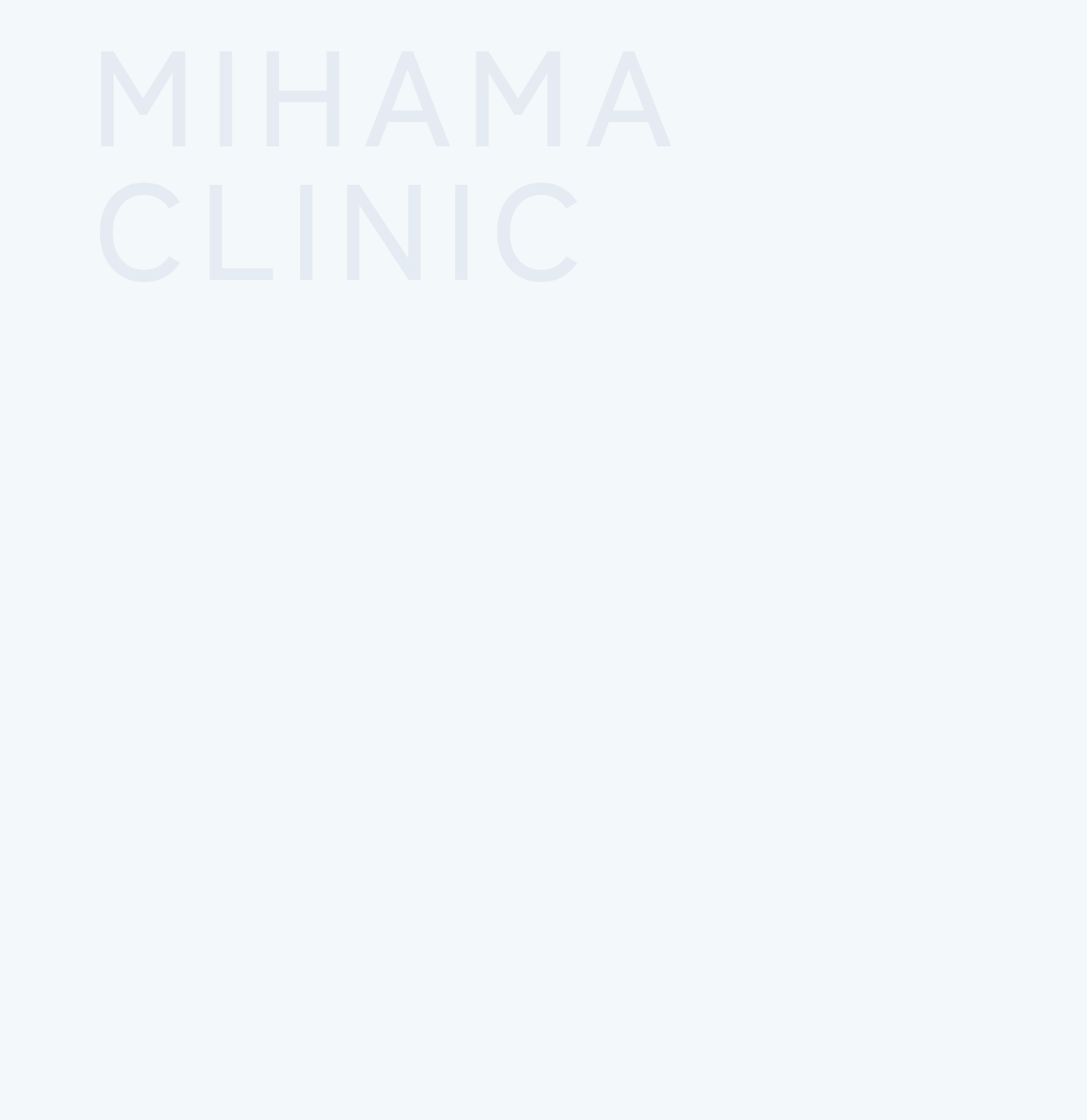 MIHAMA CLINICの英字が入った薄水色の背景画像